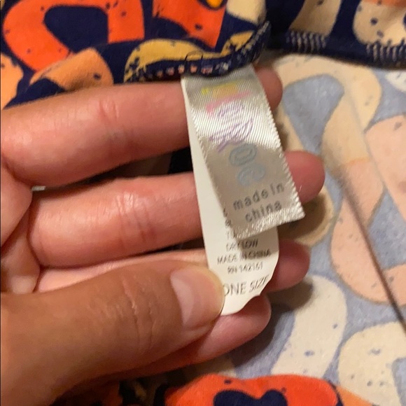 LuLaRoe navy and orange leggings - Picture 3 of 3